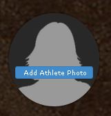 Athlete profile with the Add Athlete Photo option