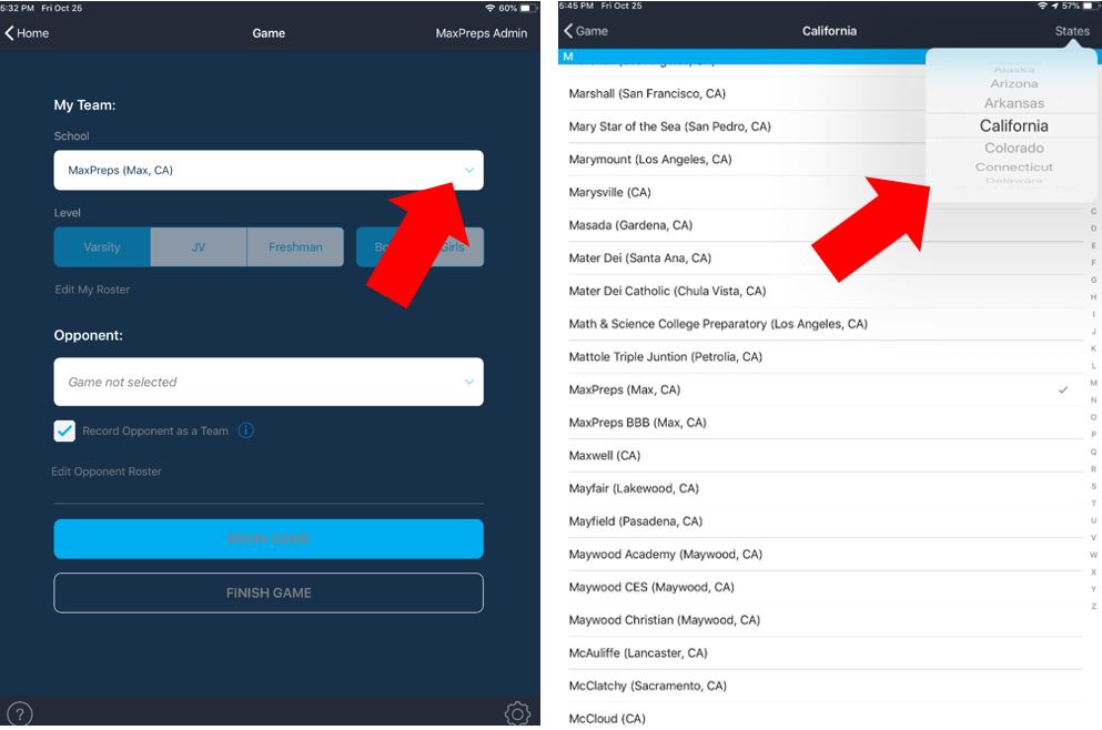 Live Scoring – MaxPreps Support